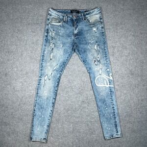 Philipp Plein denim jeans Mens 32(30x30) Blue Illegal Fight Club Streetwear